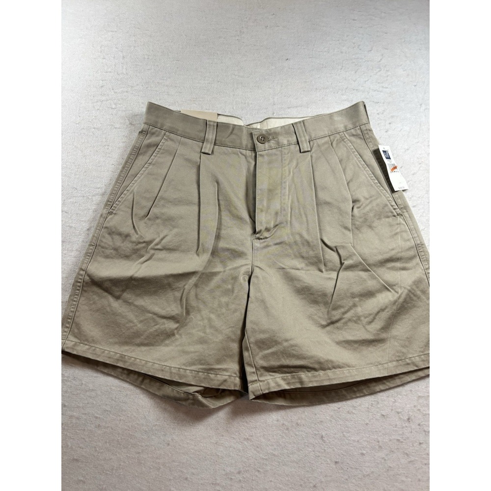 The Gap VTG Khaki 1980s Pleated Shorts Relaxed Fit Mens 29x6 Med Khaki NEW NWT